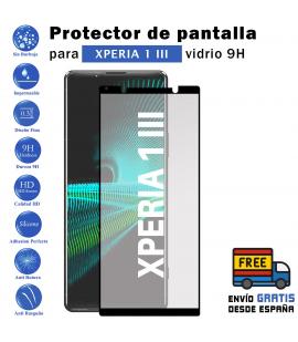 Protector de pantalla Xperia 1 III Negro de Cristal Templado Vidrio 9H para movil - Todotumovil