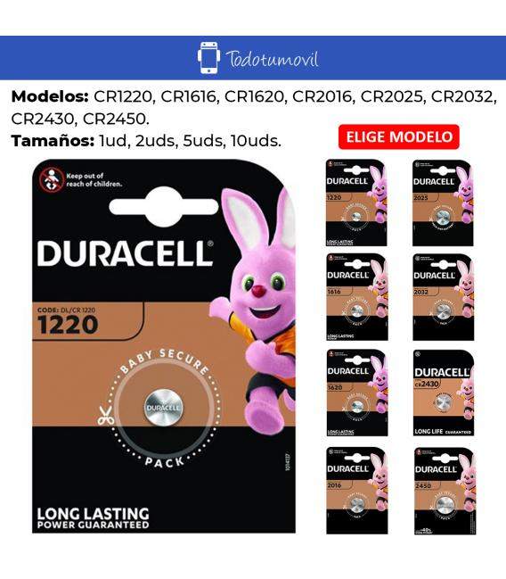 Pila Duracell de Litio. Pila de botón CR1220 CR1616 CR1620 CR2016 CR2025 CR2032 CR2430 CR2450