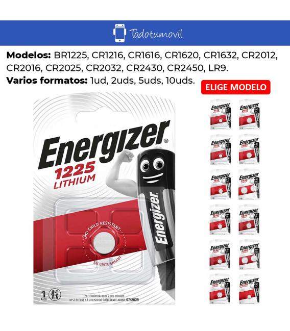 Pila Energizer litio. Pilas de botón BR1225 CR1216 CR1616 CR1620 CR1632 CR2012 CR2016 CR2025 CR2032 CR2430 CR2450 LR9.
