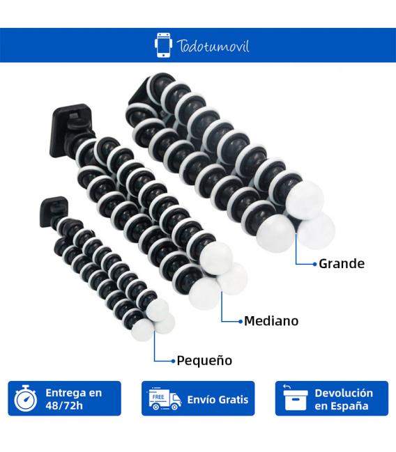 Soporte trípode flexible estilo Gorillapod, articulado, portátil, compatible con móviles o cámaras en tres tamaños S M L