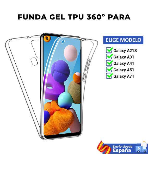 Funda TPU 360 para Samsung Galaxy A21S A31 A41 A51 A71. Carcasa doble cara transparente de silicona para movil