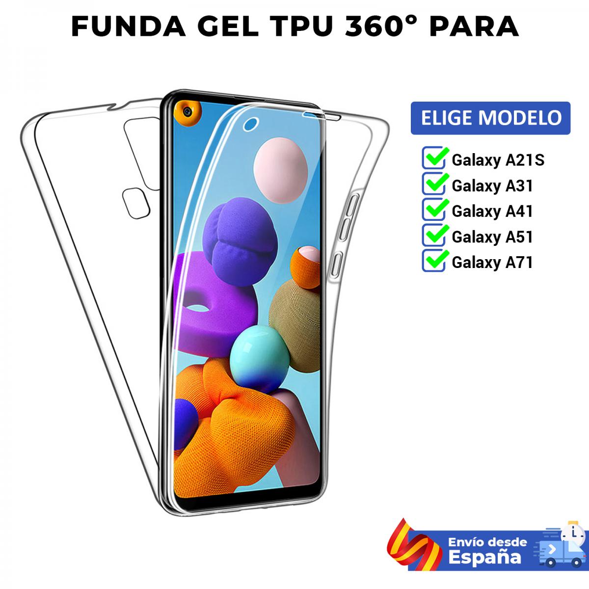 Acostumbrarse a A bordo Fabricación Funda TPU 360 para Samsung Galaxy A21S A31 A41 A51 A71. Carcasa doble cara  transparente de