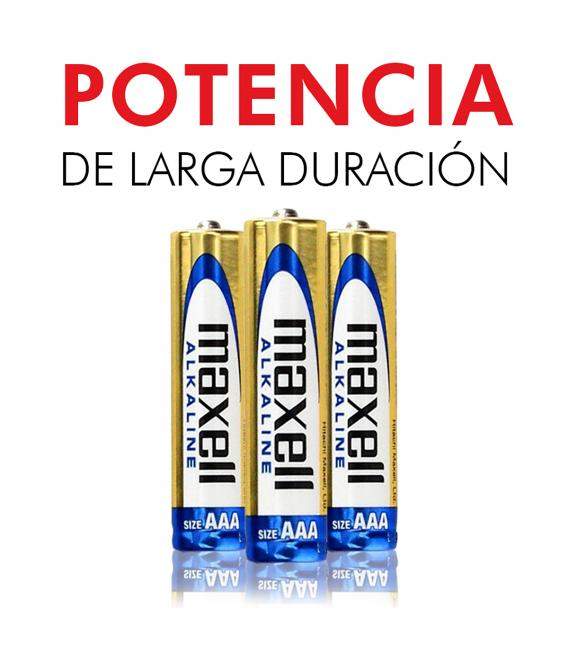 Pilas Maxell Alcalinas Tipo AAA LR03 BULK, 4 Unidades, Almacenamiento de 5 años baterías para multiples dispositivos