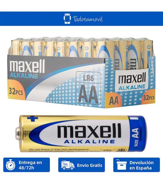 Pilas Maxell bateria original Alcalina Tipo AA LR6 en blister 32X Unidades