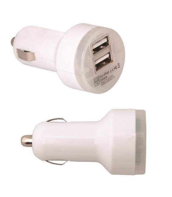 Cargador de Mechero Dual para movil y tablet coche viaje Doble USB. Elija Color