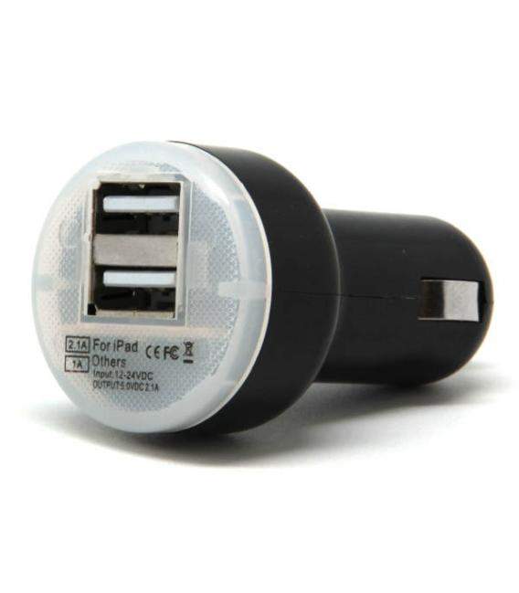 Cargador de Mechero Dual para movil y tablet coche viaje Doble USB. Elija Color