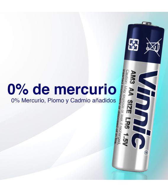 Pilas Vinnic bateria original Alcalina Tipo AA LR6 en blister 40X Unidades
