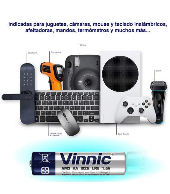 Pilas Vinnic bateria original Alcalina Tipo AA LR6 en blister 40X Unidades