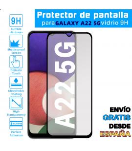 Protector de Pantalla para Samsung A22 5G Negro cristal templado 3D Completo