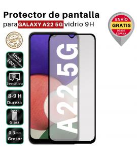 Set Protector de Pantalla para Samsung A22 5G Negro cristal templado 3D Completo