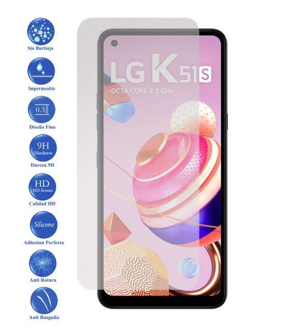 Protector de pantalla LG K51s de Cristal Templado Vidrio 9H para movil - Todotumovil