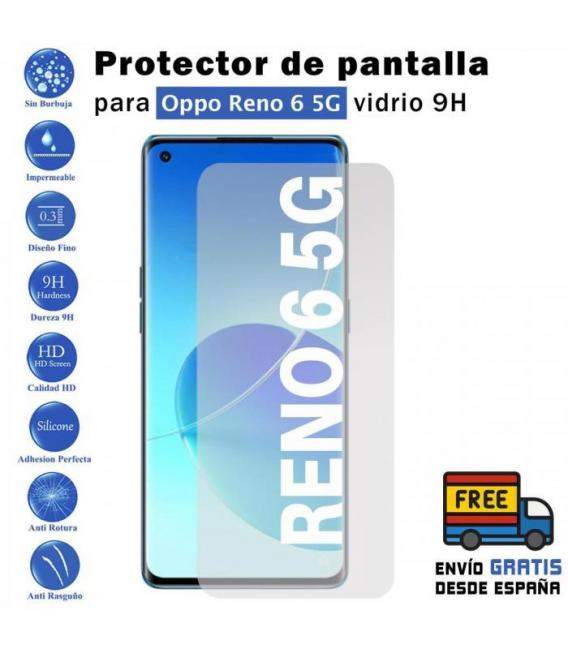 Protector de pantalla Oppo Reno 6 5G de Cristal Templado Vidrio 9H para movil - Todotumovil