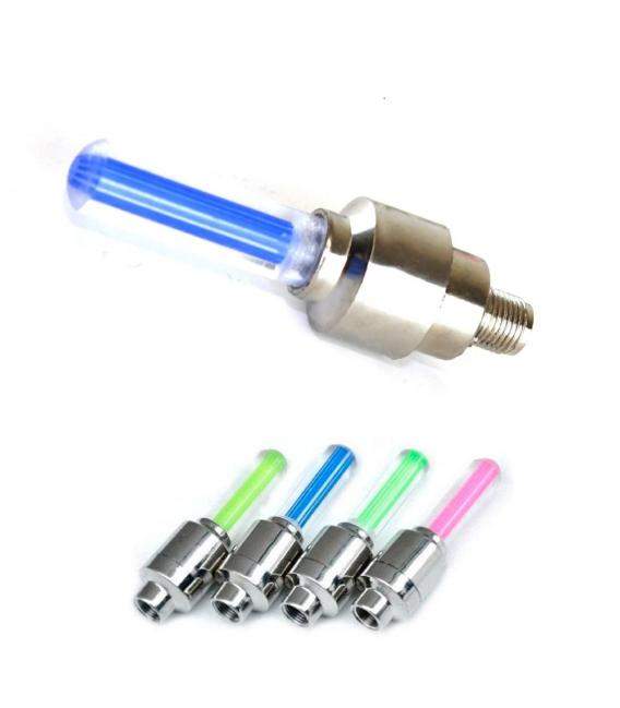 2x Tapon Luz Led para valvula Llanta de Rueda Coche Moto Bici Bicicleta LUCES