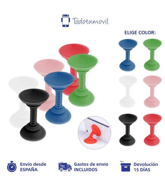 Soporte ventosa doble cara de silicona para móvil, tablet, GPS. 6 colores a elegir.