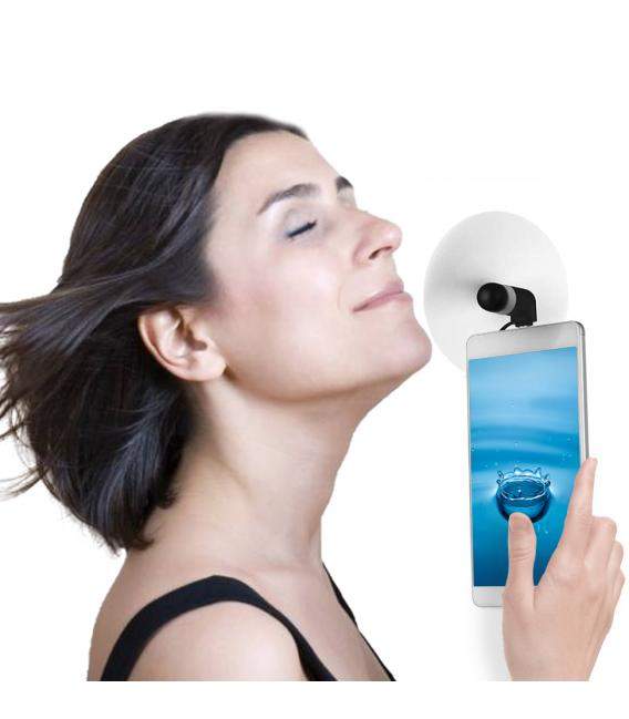 Mini Ventilador portátil 3 en 1 para Dispositivos iOS, Android y más (Conector iOS/USB Tipo C/Micro USB)