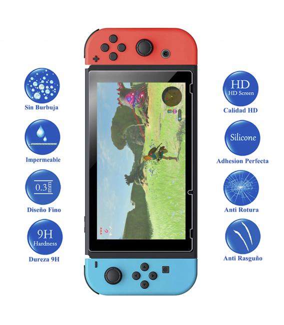 Protector de Pantalla para Nintendo Switch Cristal Templado Pantalla,fácil instalación, a Prueba de Rotura, arañazos-Resistente