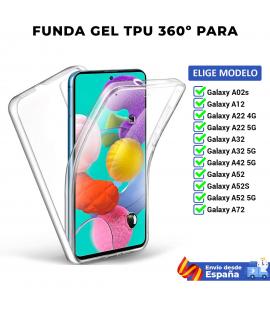 Funda TPU 360 para Samsung Galaxy A02s A12 A22 A32 A42 A52 A52S A72 5G. Carcasa doble cara transparente de silicona para movil
