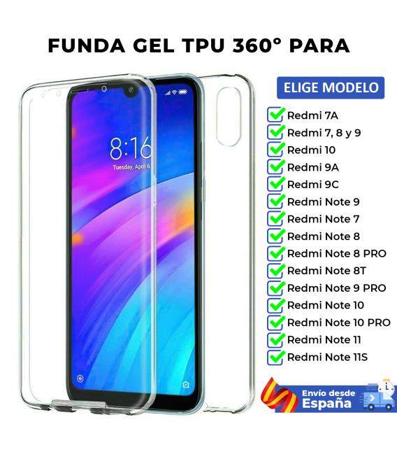 Funda TPU 360 para Xiaomi Redmi 7 7A 8 8T 9 9A 9C 9T 10 11 Note PRO