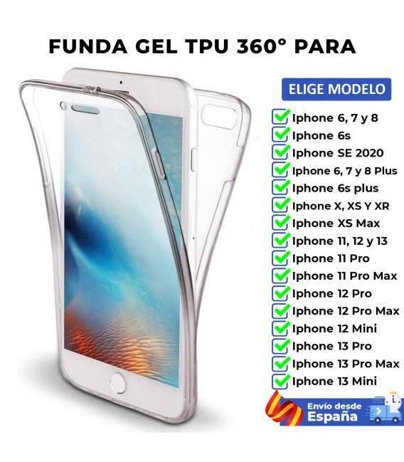 Funda TPU 360 para iPhone 6 6s 7 8 X XS 11 12 13 Max Mini Plus SE 2020