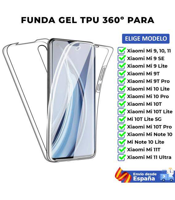Funda TPU 360 para Xiaomi Mi 11 10 10T 9T 9 SE Note Lite Pro Ultra 5G