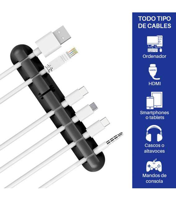 Organizador de Cables de Silicona Soporte de Cable para Ratón Teclado y Auriculares con USB Flexible