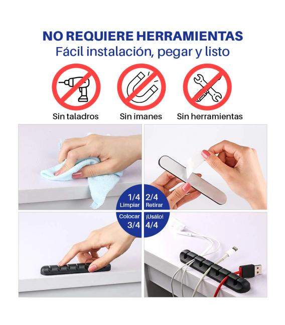 Organizador de Cables de Silicona Soporte de Cable para Ratón Teclado y Auriculares con USB Flexible