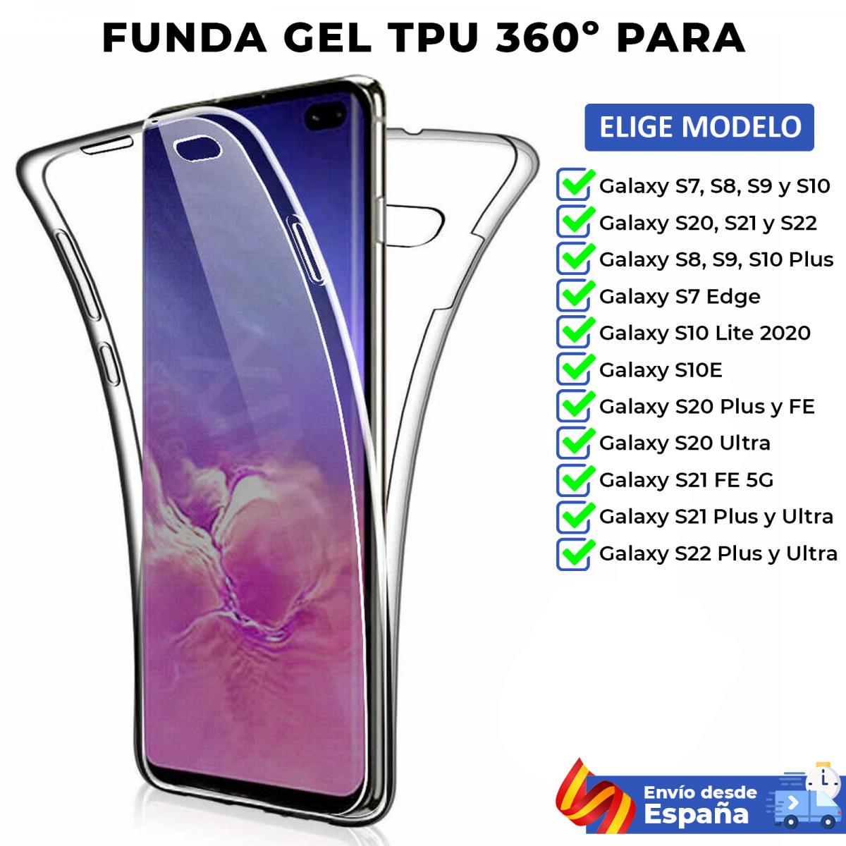 Funda TPU 360 para Samsung Galaxy S7 S8 S9 S10 S21 Plus Ultra Edge