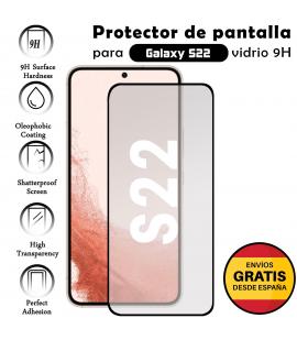 Kit Protector de Pantalla para Samsung S22 NEGRO cristal templado 3D Completo