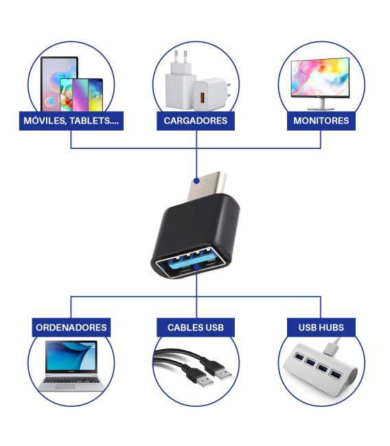 Adaptador usb a tipo c universal otg tipo c, convertidor de sincronización de datos para múltiples dispositivos