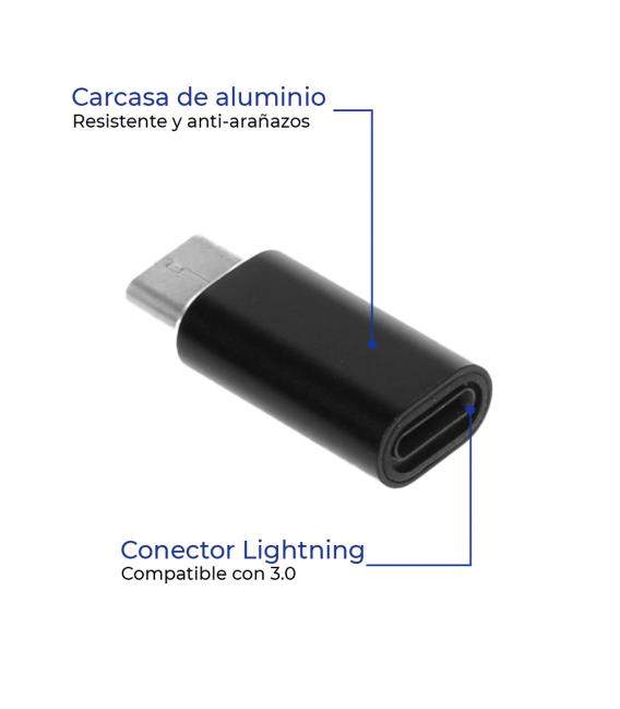 Adaptador de 8 pines a Usb tipo C para iphone, Conector de cargador tipo c, convertidor de sincronización de datos