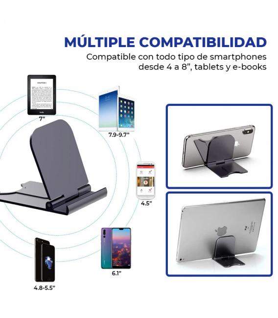 Soporte de teléfono portátil para tableta, base ajustable y plegable para IPhone, Android, Tablet...