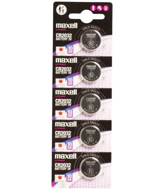 Pilas de boton Maxell bateria original Litio CR2032 3V en blister 5X Unidades