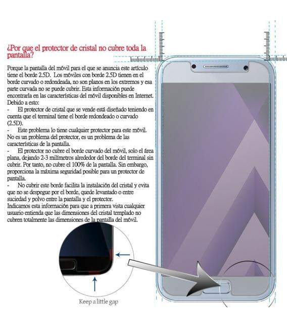 Protector de Pantalla Cristal Templado Vidrio 9H para Huawei Ascend P8 Lite 2017
