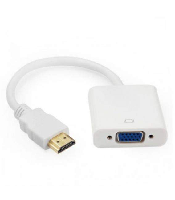 CABLE ADAPTADOR CONVERSOR DE HDMI MACHO A VGA HEMBRA 1080p BLANCO
