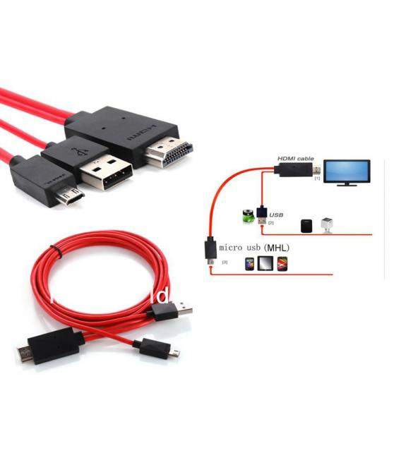 CABLE MHL HDMI HDTV MICRO USB PARA SAMSUNG GALAXY S3 S4 S5 NOTE 2 3 4 11 PINES