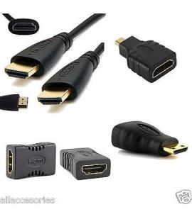 Kit accesorios para HDMI. Cable Macho y/o Adaptador Hembra/Hembra, Micro o Mini