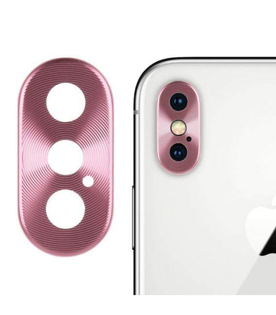 Protector Aro Anillo de metal para camara y lente Apple Iphone X 10 Color Rosa