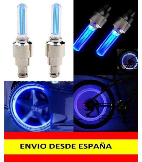 2x Tapon Luz Led para valvula Llanta de Rueda Coche Moto Bici Bicicleta LUCES