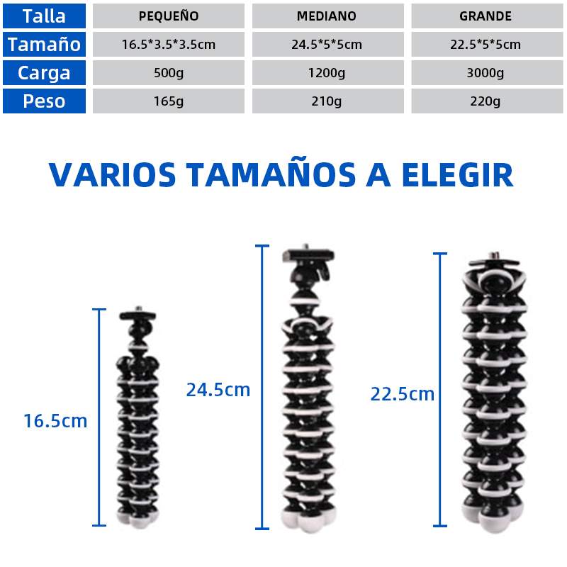 Soporte trípode flexible estilo Gorillapod 3